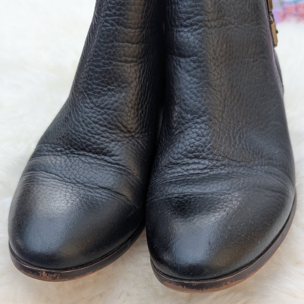 Sam Edelman Black Leather Ankle Booties - Picture 2 of 6